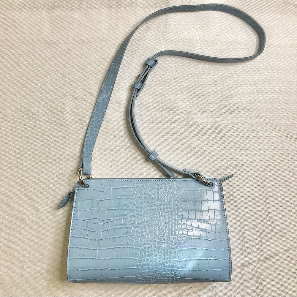90s aesthetic crocodile print shoulder bag